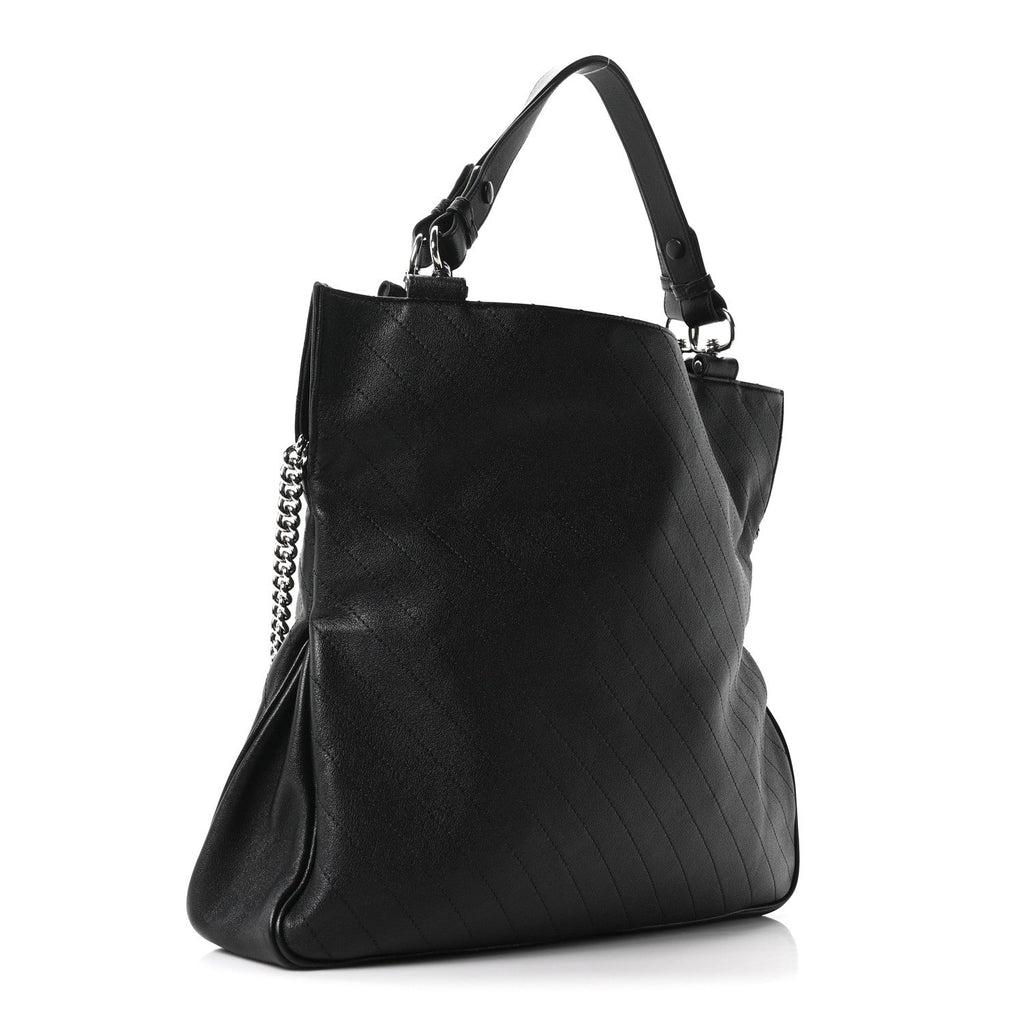 Sakai Be Green Calfskin Diagonal Stitched Medium Blondie Tote Black wholesalehk.shop