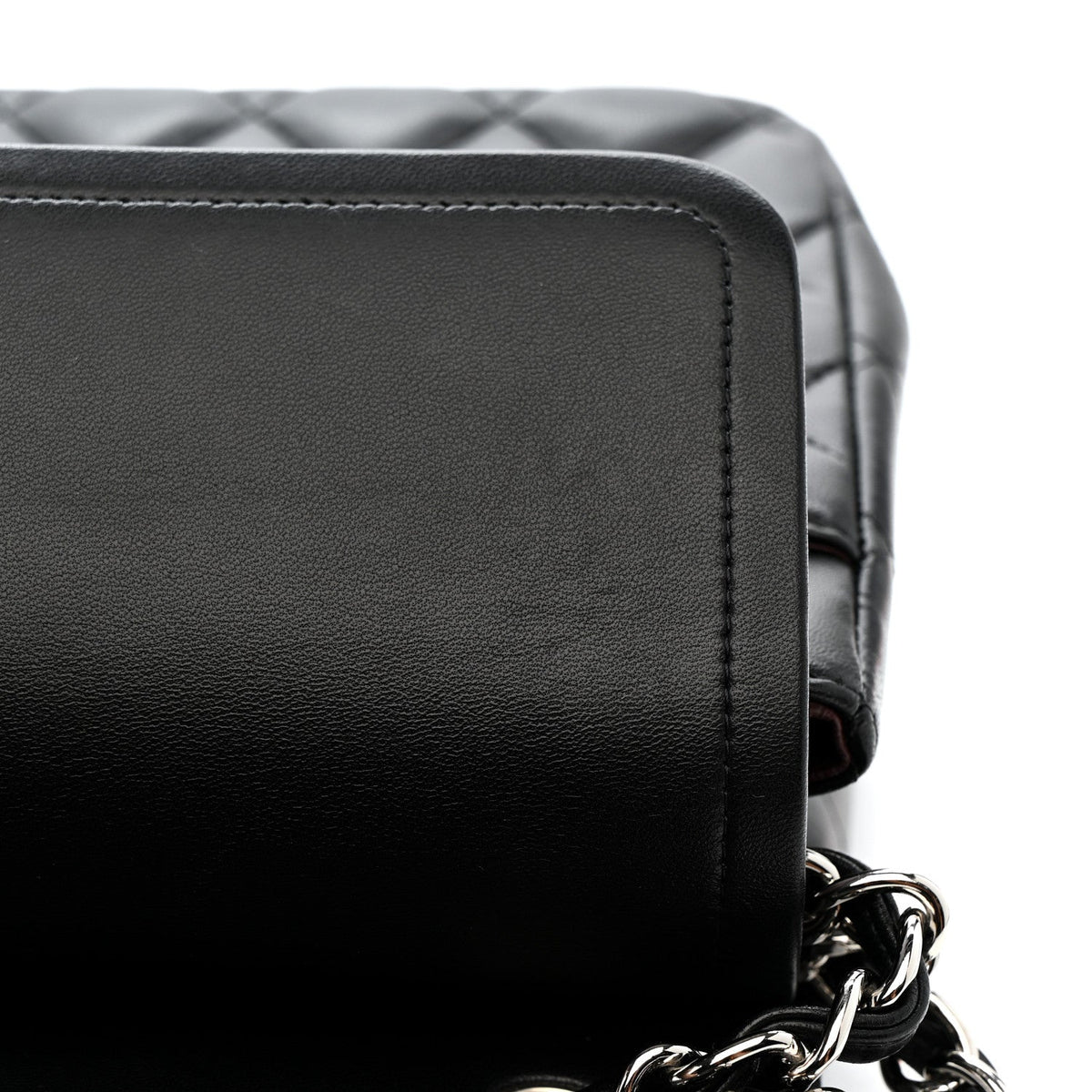 Lambskin Quilted Jumbo Double Flap Black wholesalehk.shop