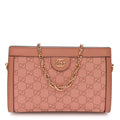 Monogram Textured Dollar Calfskin Small Ophidia Chain Shoulder Bag Cloche Rose Pink wholesalehk.shop
