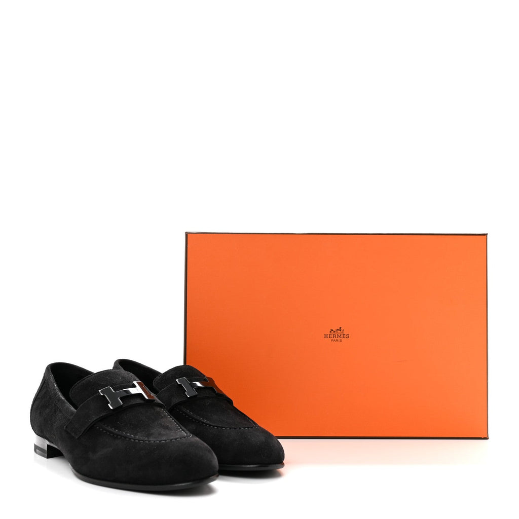 Suede Goatskin Paris Loafers 36 Black wholesalehk.shop