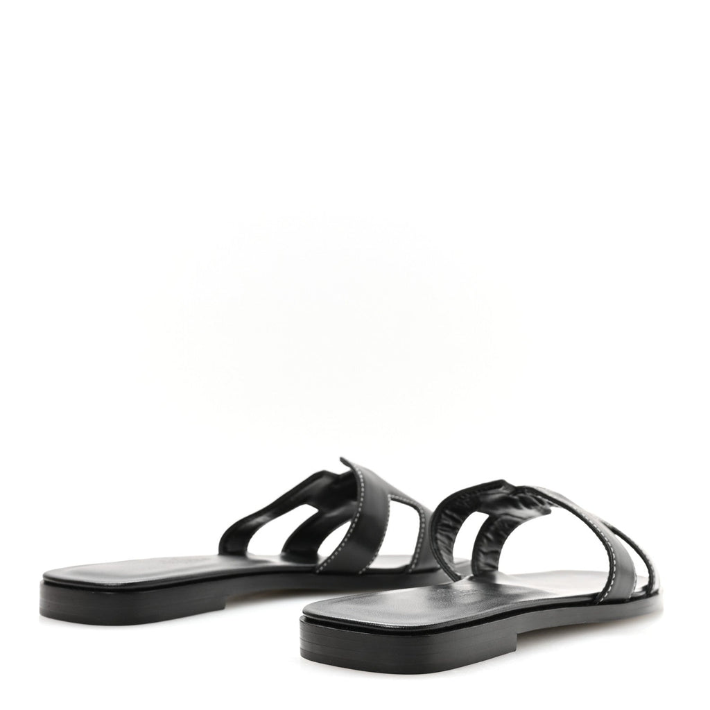 Box Calfskin Oran Sandals 37 Black wholesalehk.shop