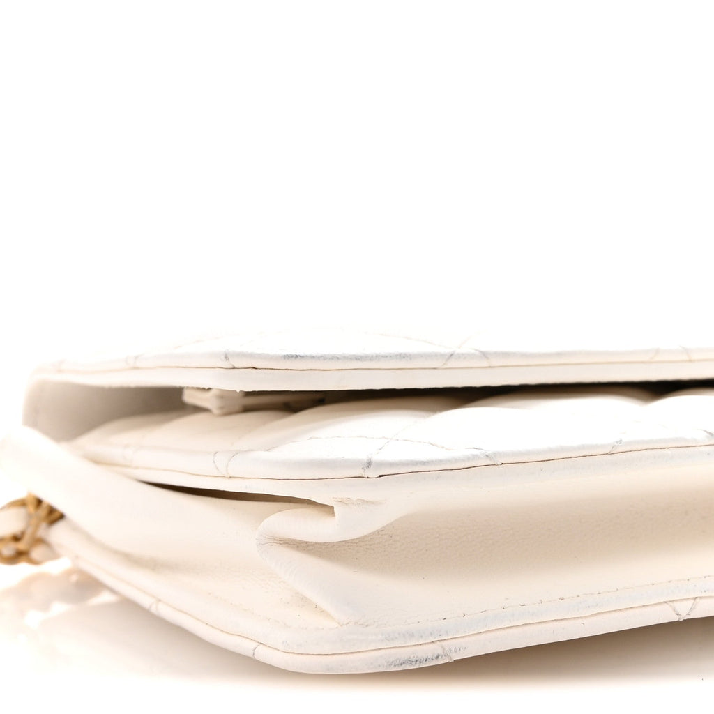 Lambskin Quilted Romance Wallet On Chain WOC White wholesalehk.shop