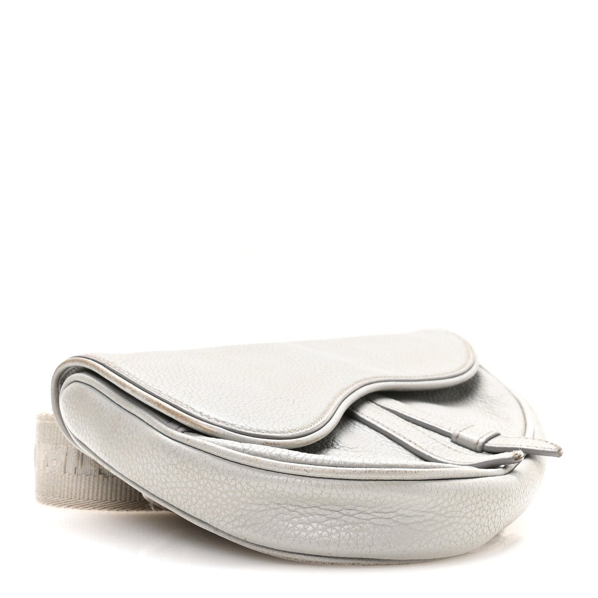 Grained Calfskin Mens Mini Saddle Bag Gray wholesalehk.shop