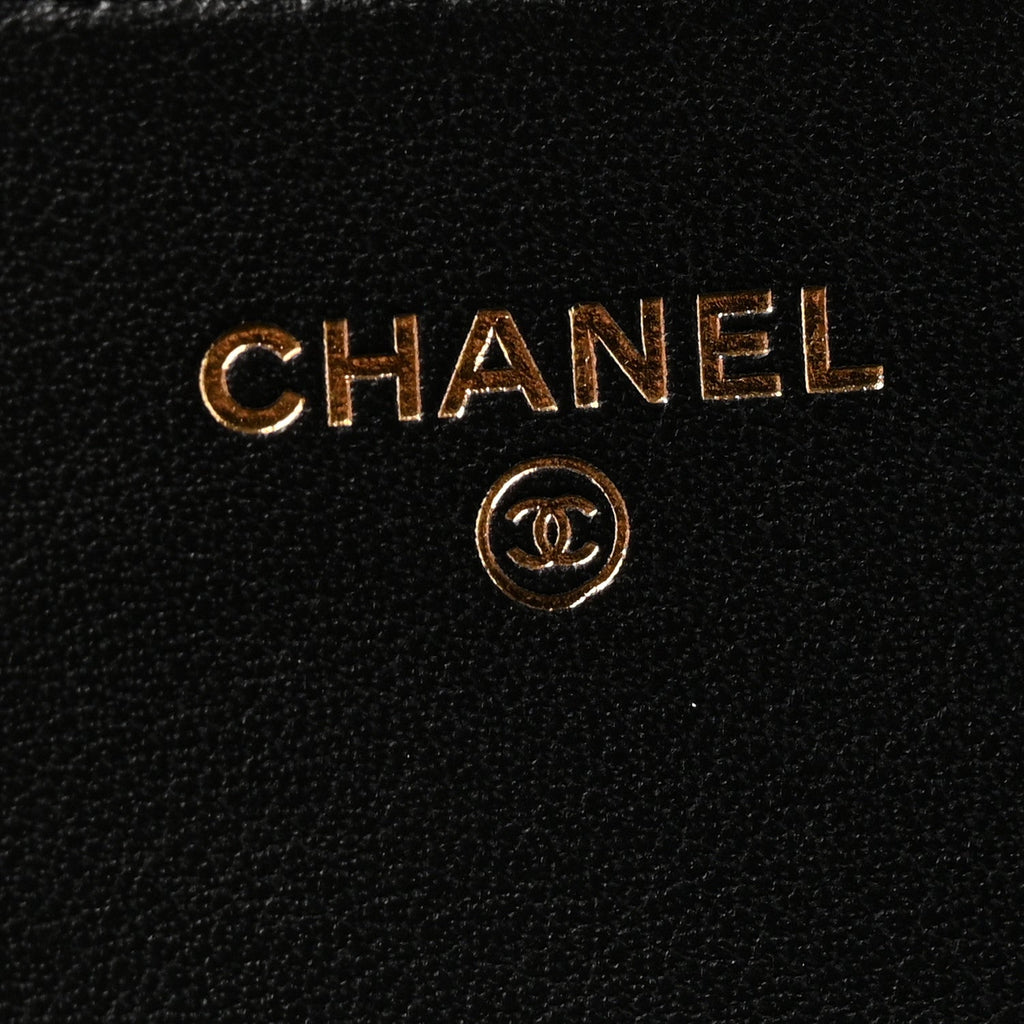 Caviar Chevron Quilted Boy Wallet On Chain WOC Black wholesalehk.shop