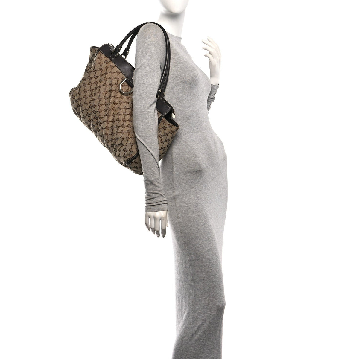 Monogram D Gold Tote Dark Brown wholesalehk.shop