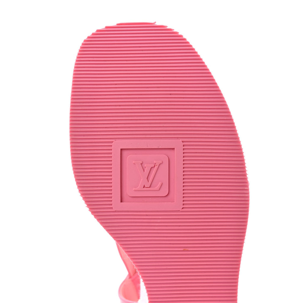 Patent Monogram Wedge Sandals 38 Pink £¨ Direct shipment via from wholesalehk.shop