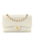 Caviar Quilted Medium Double Flap Light Blue wholesalehk.shop