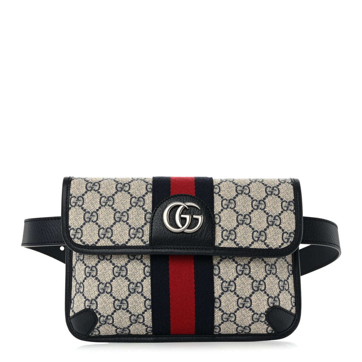 GG Supreme Monogram Web Small Ophidia Belt Bag 90 36 Beige Navy wholesalehk.shop