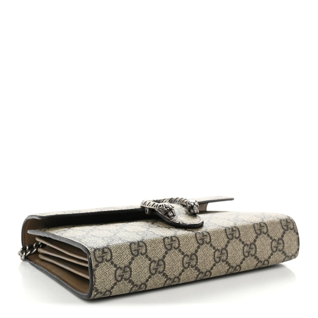GG Supreme Monogram Mini Dionysus Chain Wallet Beige Taupe wholesalehk.shop