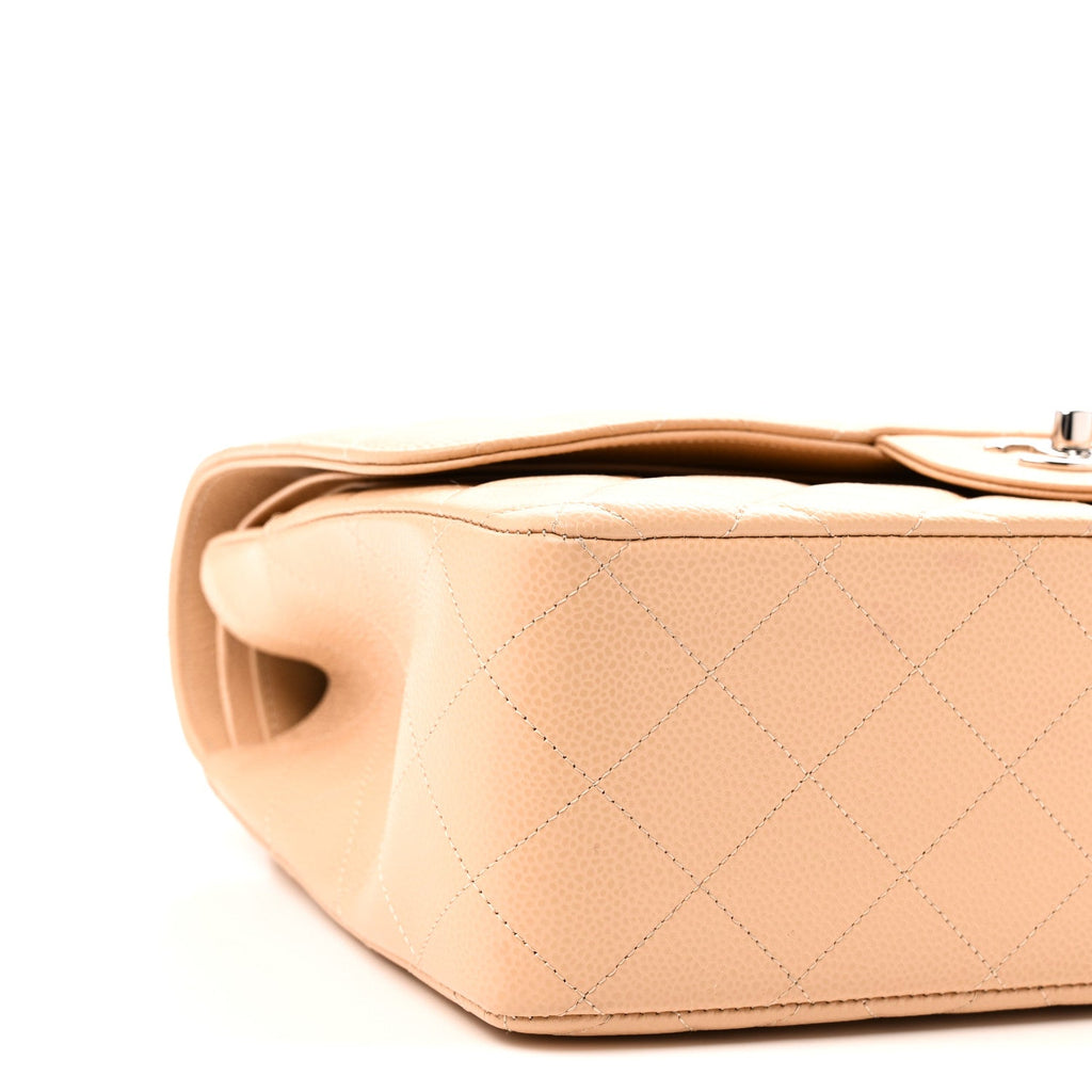 Caviar Quilted Jumbo Double Flap Beige wholesalehk.shop