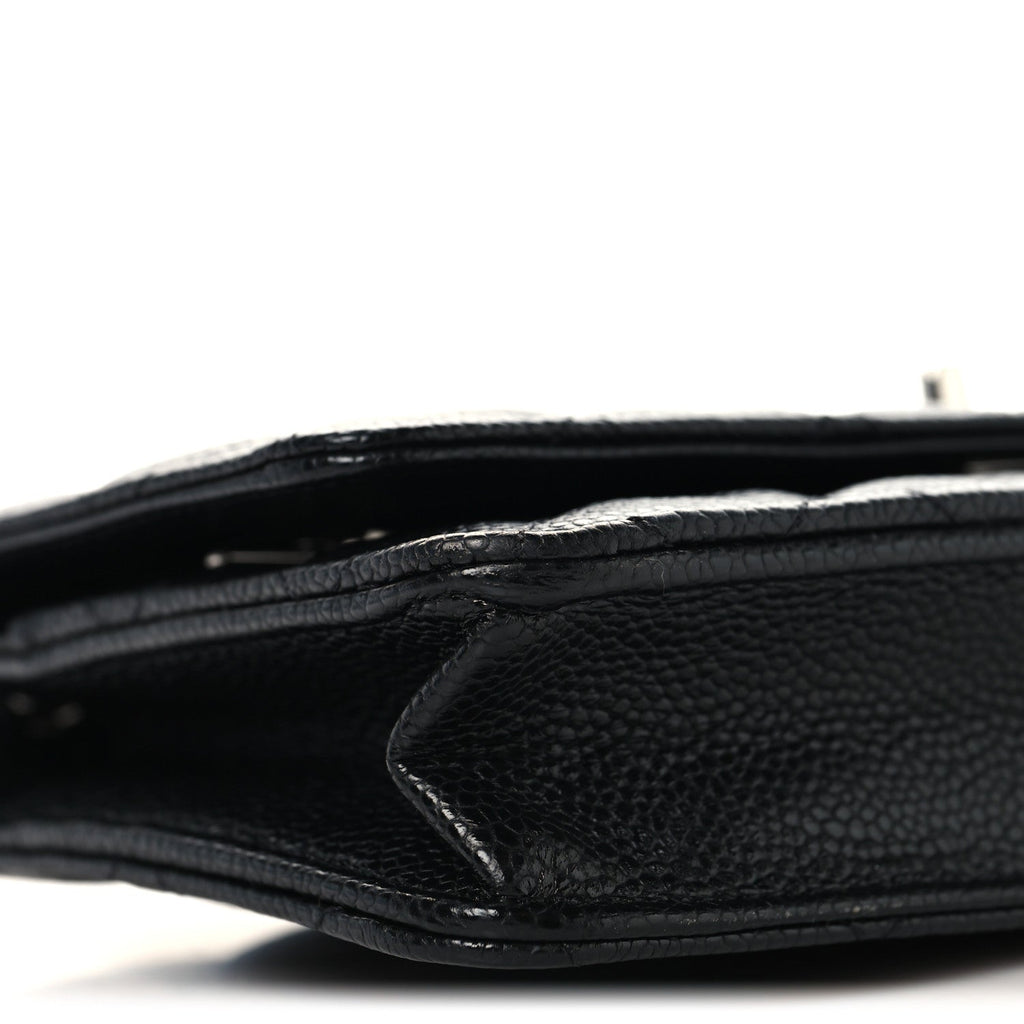 Caviar Quilted CC Turnlock Wallet On Chain WOC Black wholesalehk.shop