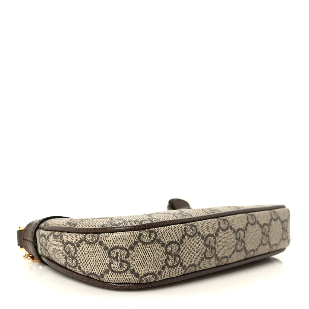 GG Supreme Monogram Textured Dollar Calfskin Mini Ophidia Chain Bag Beige Ebony wholesalehk.shop