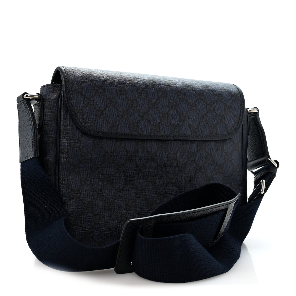 Tender GG Supreme Monogram Textured Dollar Calfskin Ophidia Messenger Bag Dark Blue wholesalehk.shop