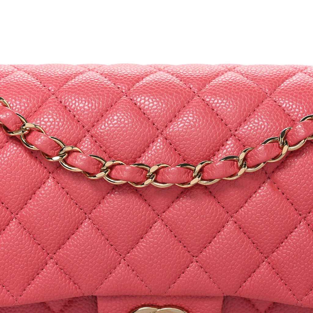Caviar Quilted Medium Double Flap Pink wholesalehk.shop