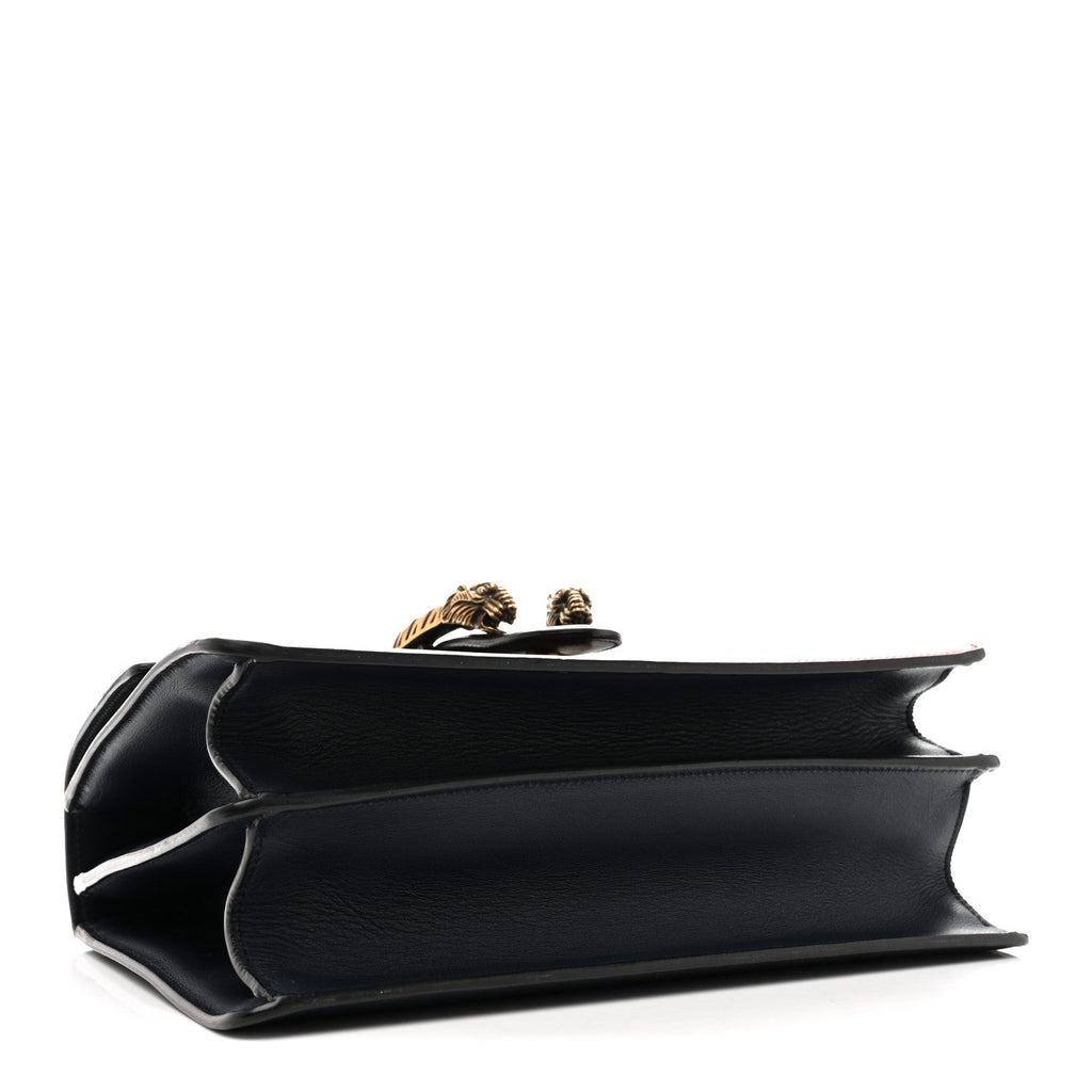 Moon Calfskin Web Medium Dionysus Bamboo Top Handle Bag Blue Emerald Hibiscus Red wholesalehk.shop