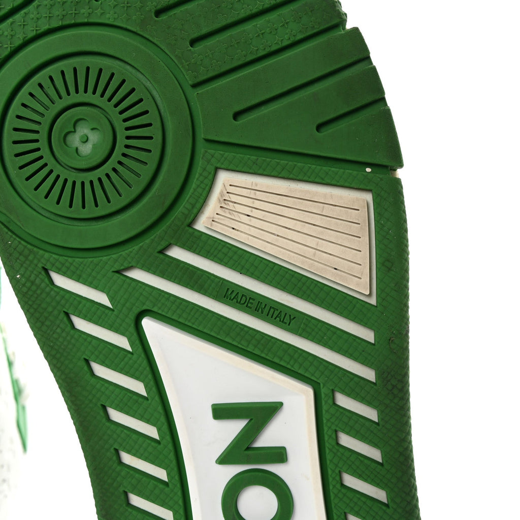 Calfskin Monogram Mens LV Trainer Sneakers 8 Green £¨ Direct shipment via from wholesalehk.shop