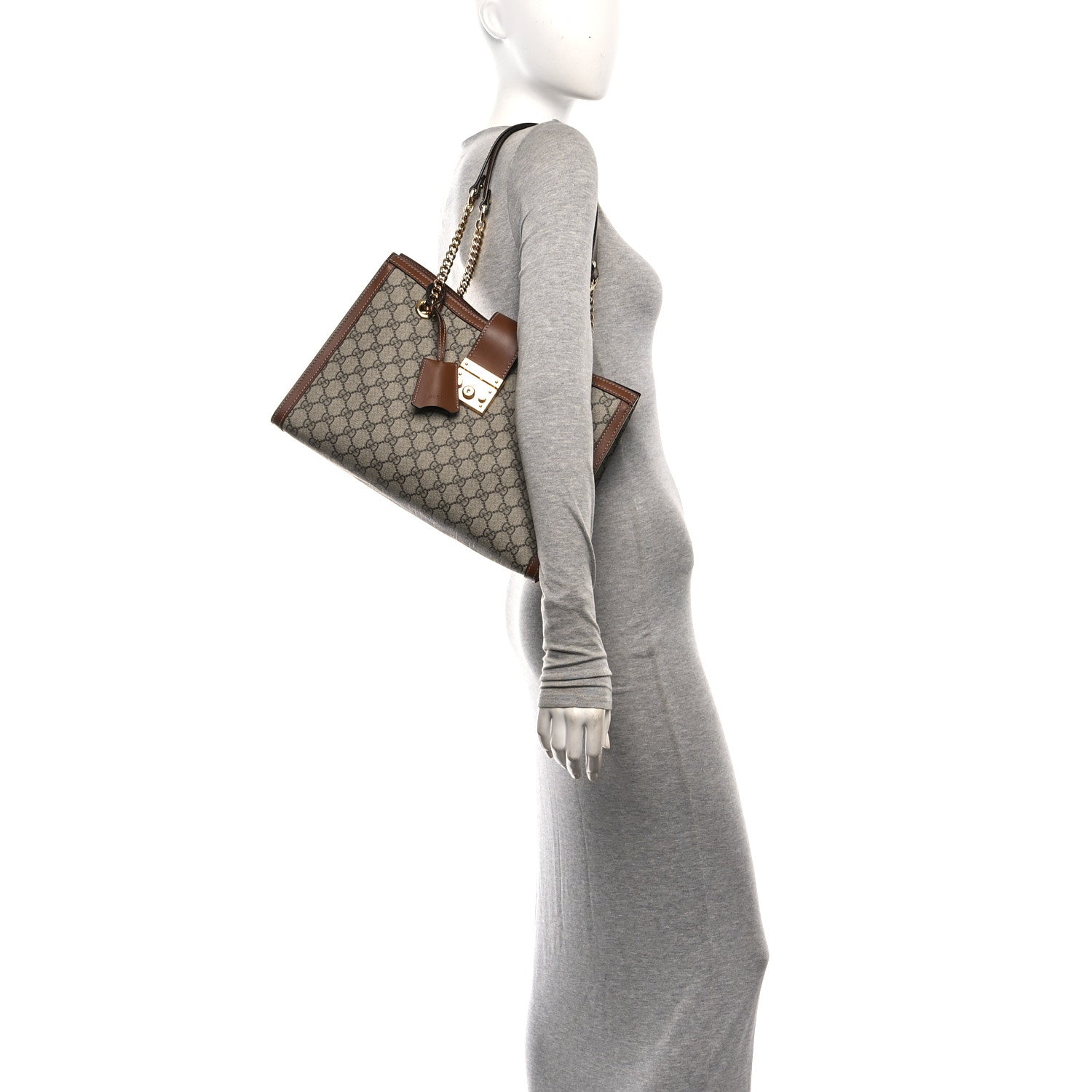 GG Supreme Monogram Medium Padlock Tote Beige Cuir £¨ Direct shipment via from wholesalehk.shop