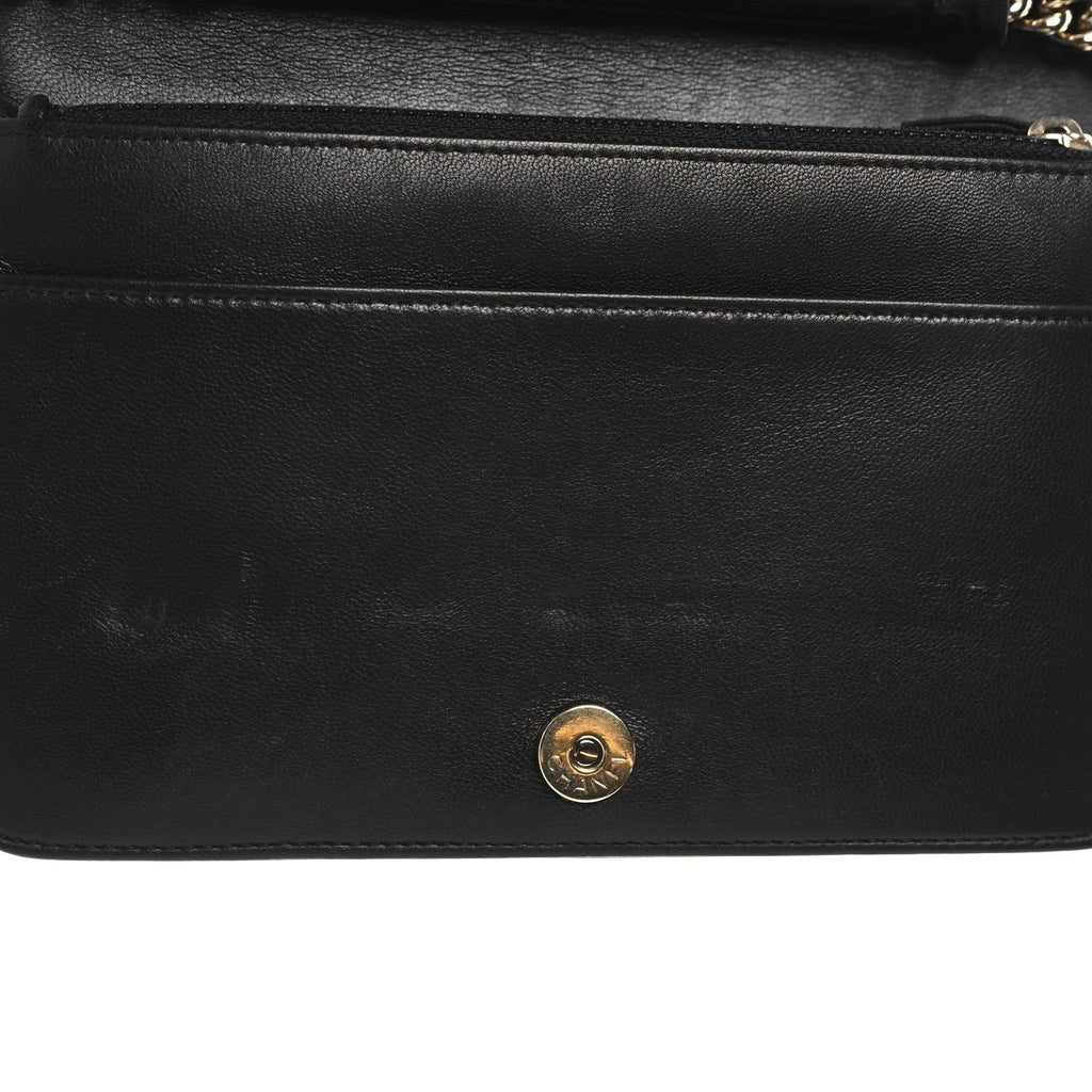 LAmbskin Chevron Boy Wallet On Chain WOC Black wholesalehk.shop