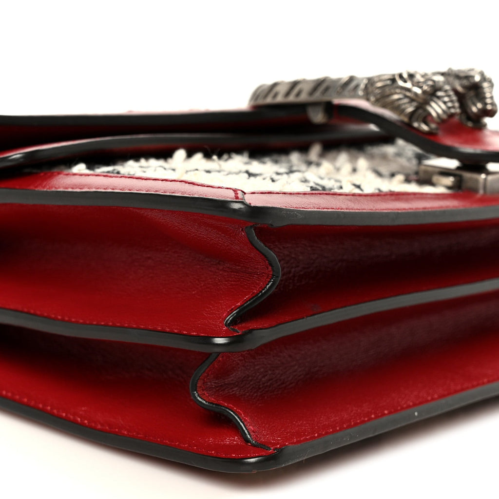 Tweed GG Monogram Small Dionysus Shoulder Bag White Black Romantic Cherry wholesalehk.shop