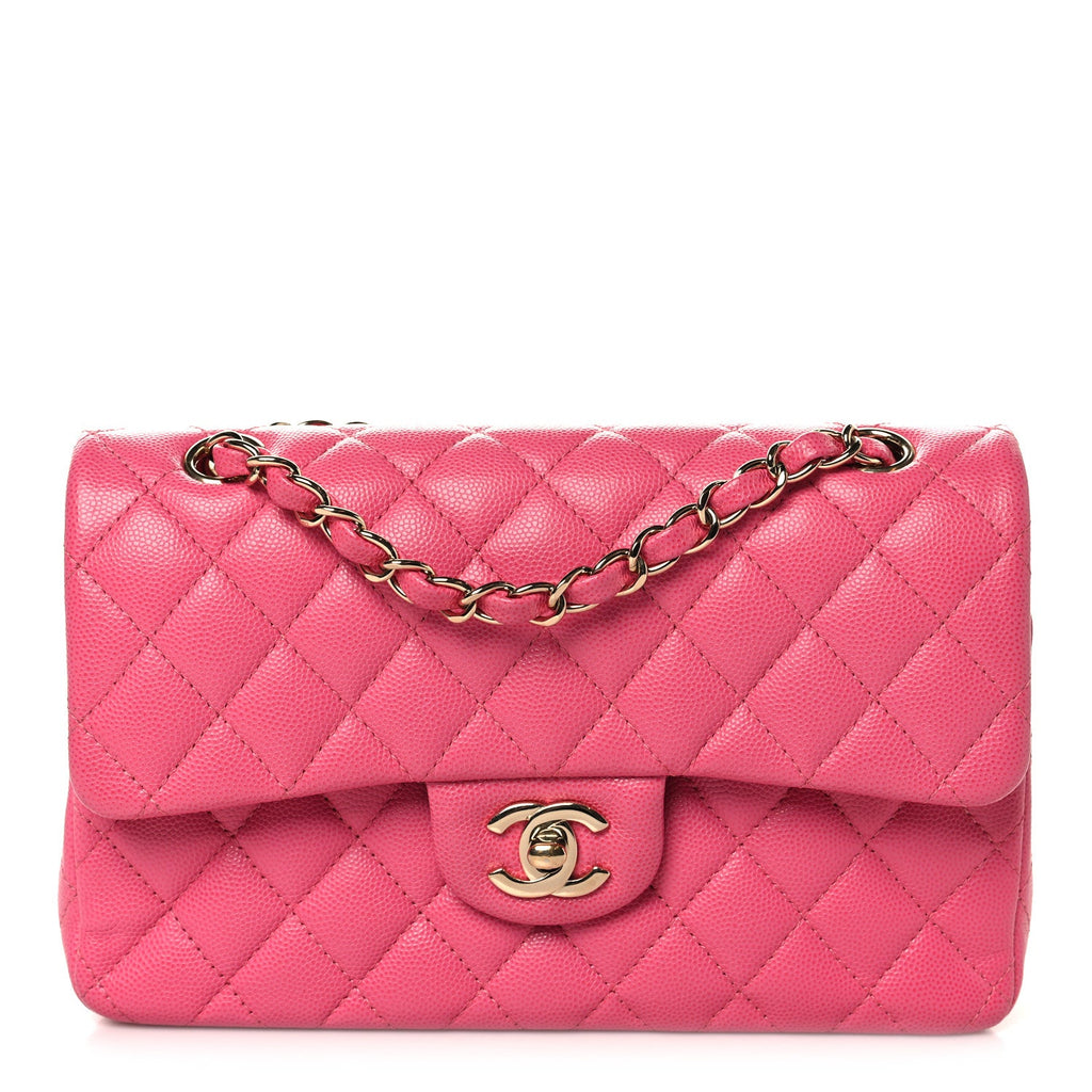 Caviar Quilted Small Double Flap Pink wholesalehk.shop