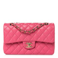 Caviar Quilted Small Double Flap Pink wholesalehk.shop
