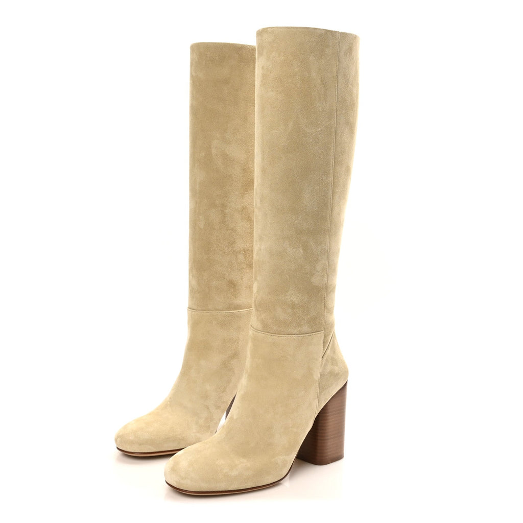 Suede Calfskin Lisiere 90 Boots 38 Beige Lin wholesalehk.shop