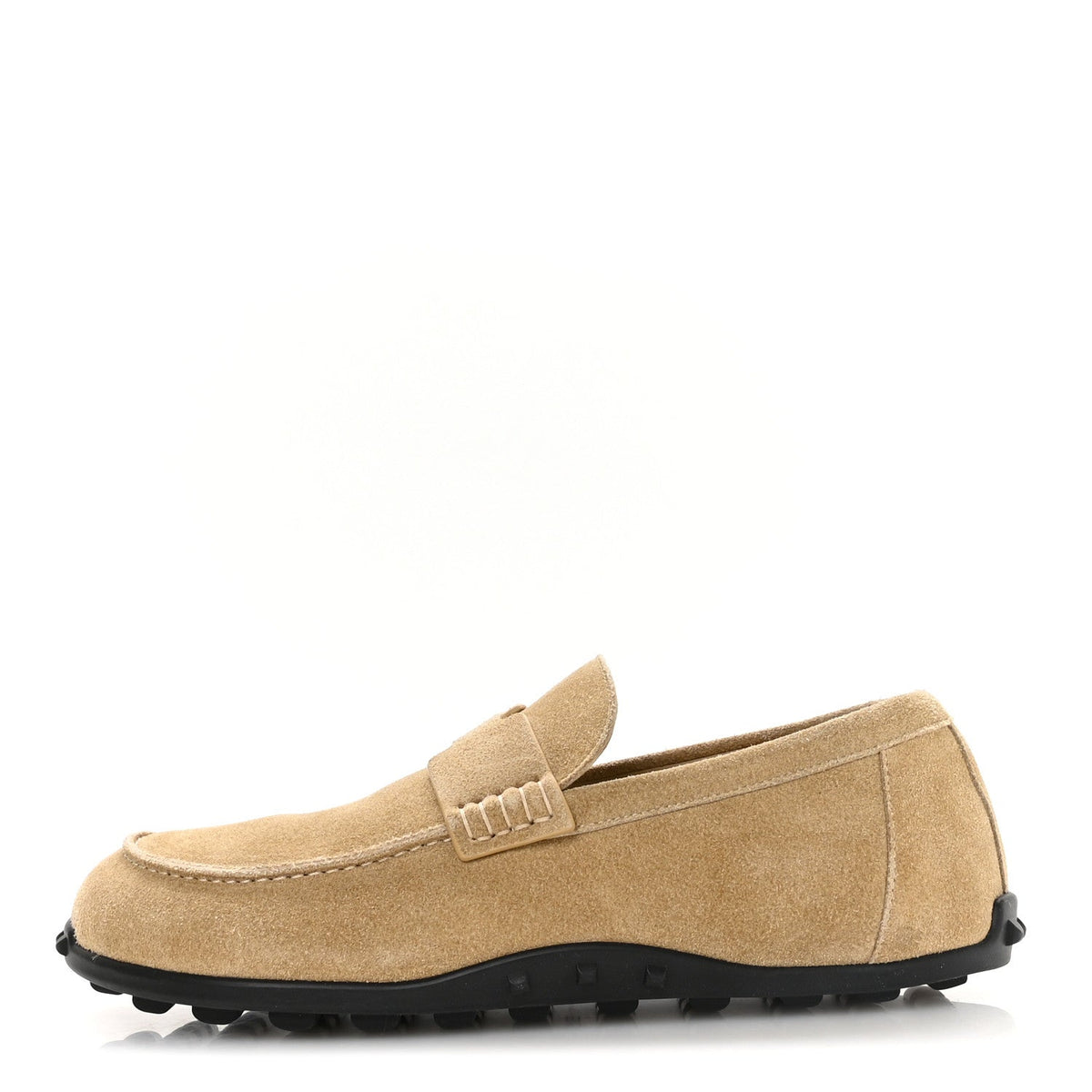 Suede Calfskin Mens Lazy Loafers 40 Beige Sable wholesalehk.shop