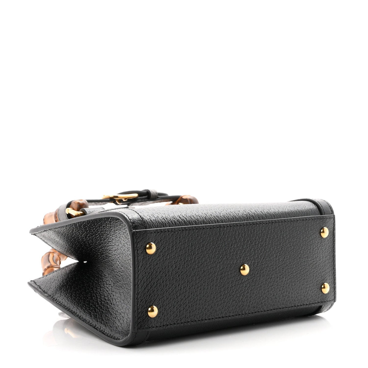 Textured Dollar Calfskin Web Mini Diana Tote Bag Black Dusty Grey wholesalehk.shop