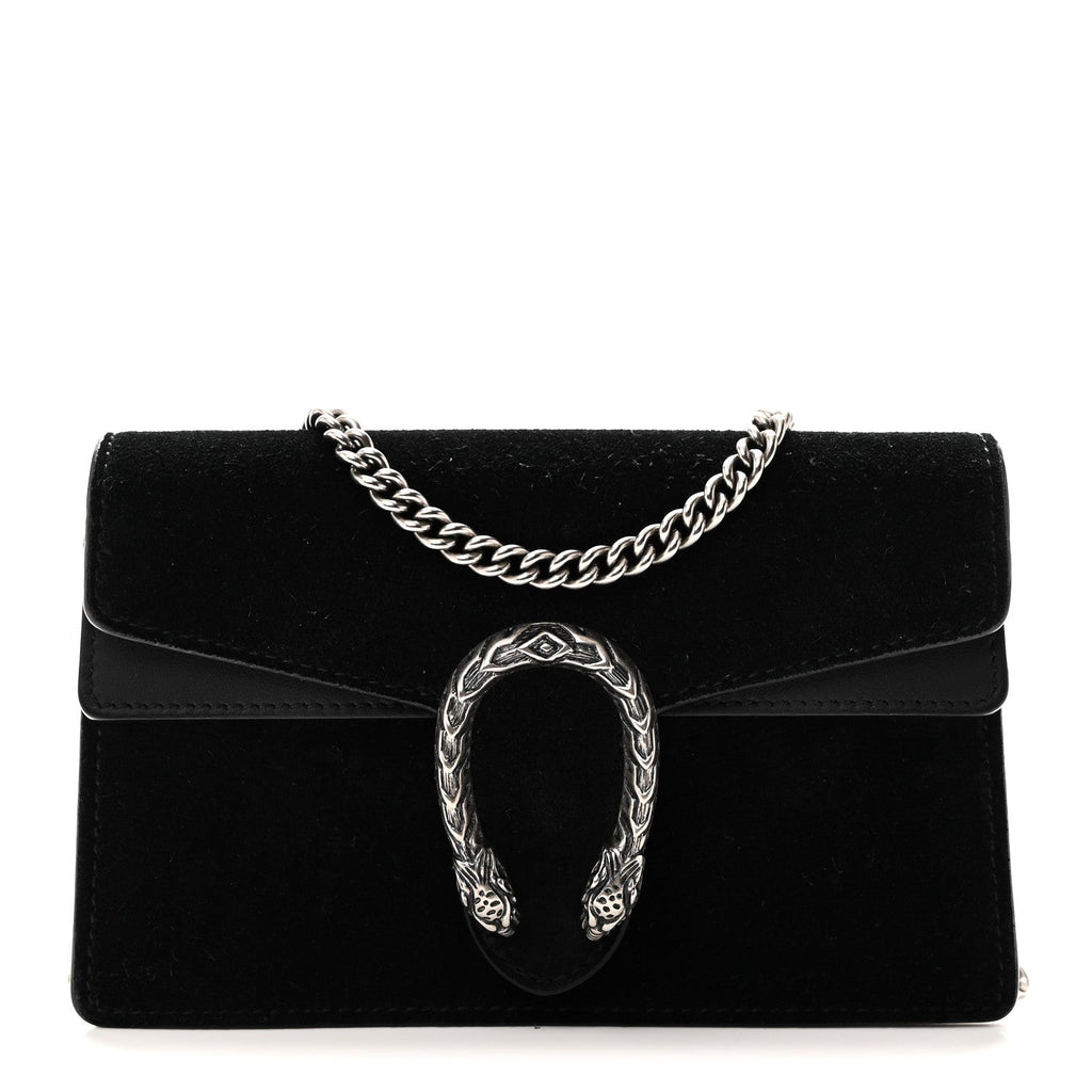 Suede Super Mini Dionysus Shoulder Bag Black wholesalehk.shop