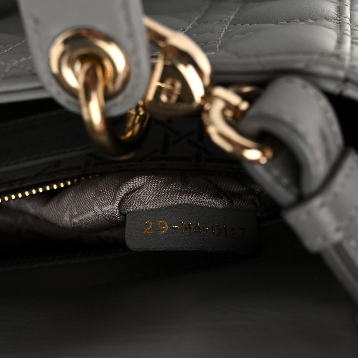 Lambskin Cannage Small My ABCDior Lady Dior Grey wholesalehk.shop