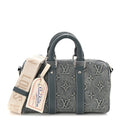 Monogram Washed Denim Keepall Bandouliere 25 wholesalehk.shop