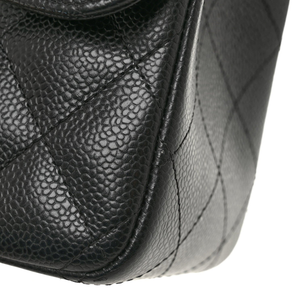 Caviar Quilted Jumbo Double Flap Black wholesalehk.shop