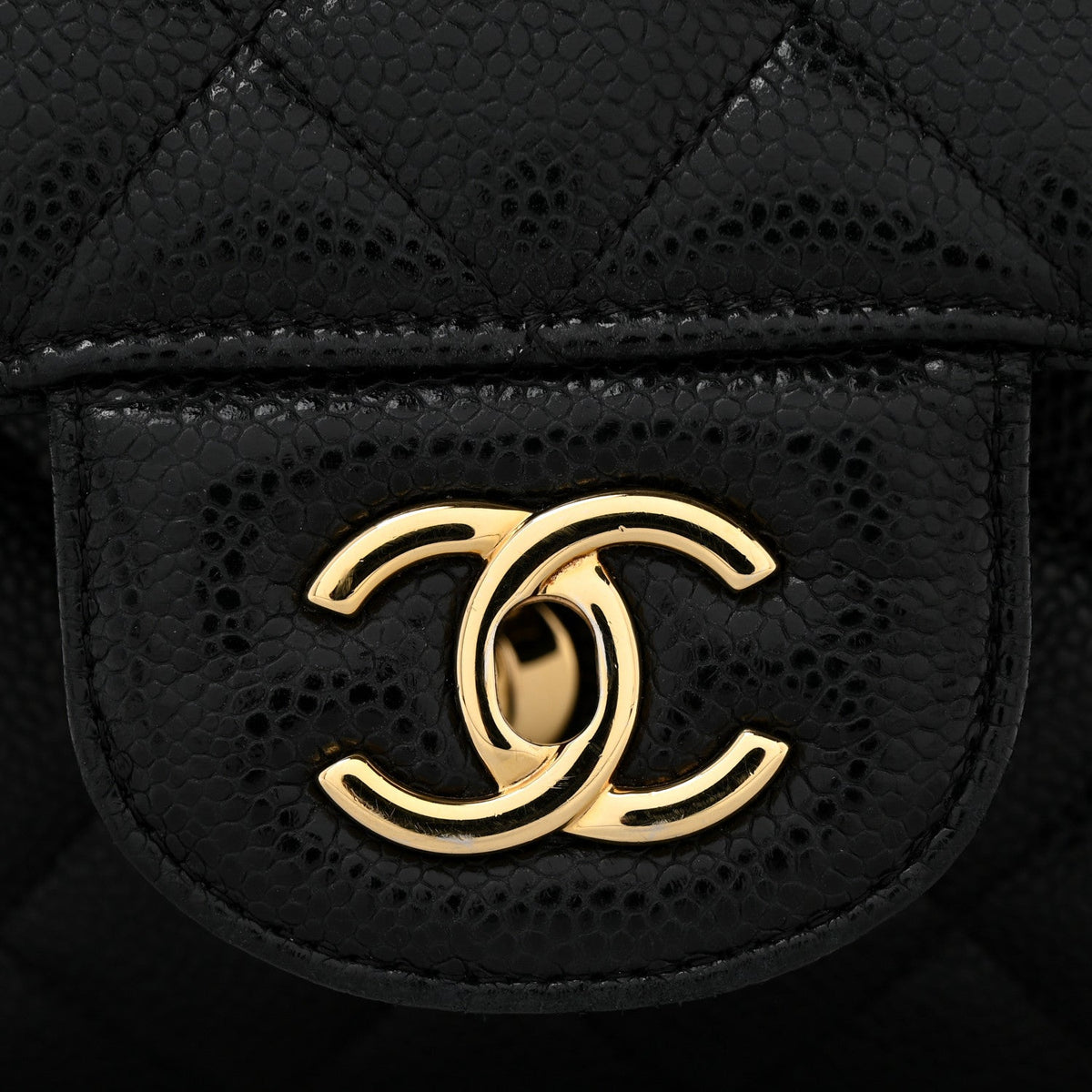 Caviar Quilted Jumbo Double Flap Black wholesalehk.shop