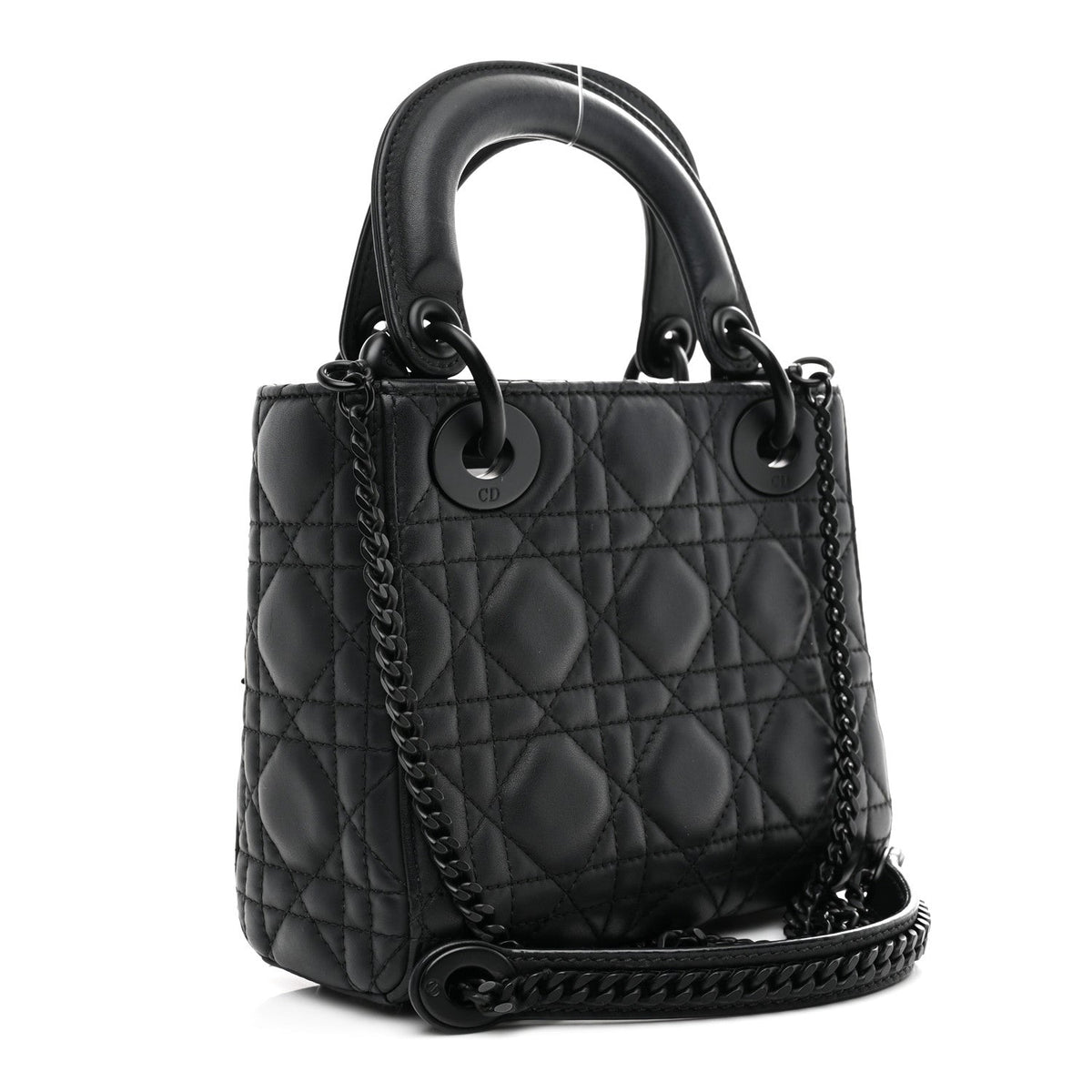 Ultra Matte Calfskin Cannage Mini Lady Dior Black wholesalehk.shop