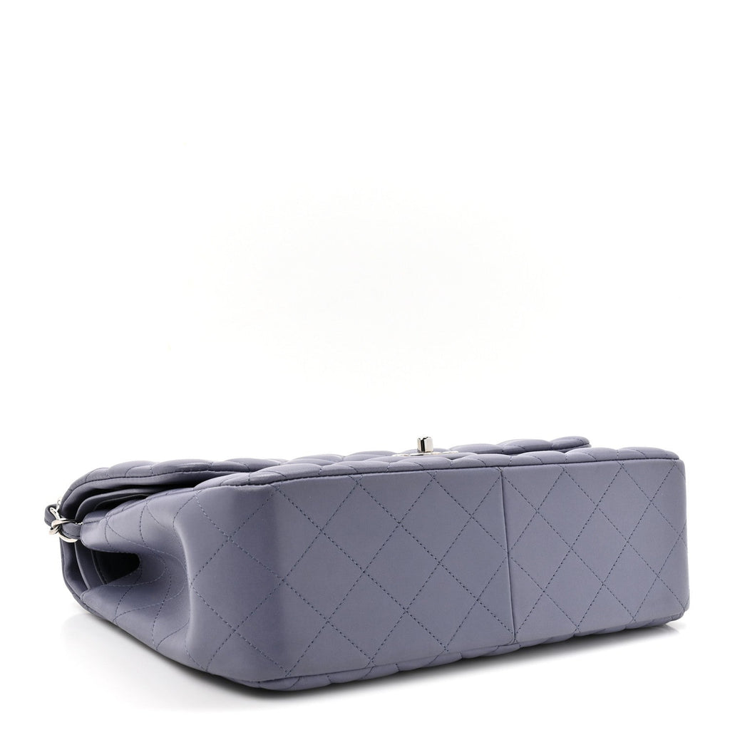 Lambskin Quilted Jumbo Double Flap Light Purple wholesalehk.shop