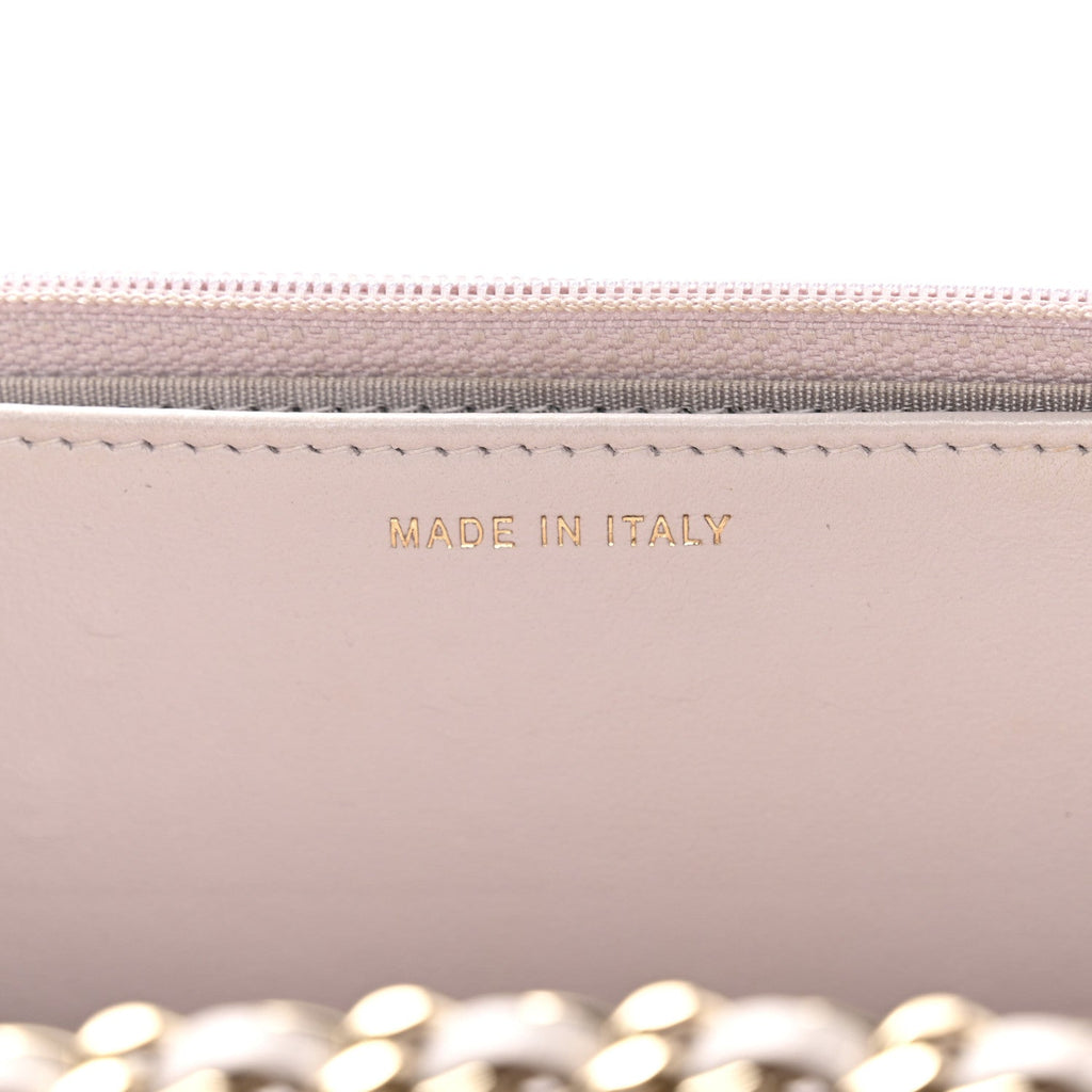 Lambskin Quilted Trendy CC Wallet On Chain WOC Lilac wholesalehk.shop