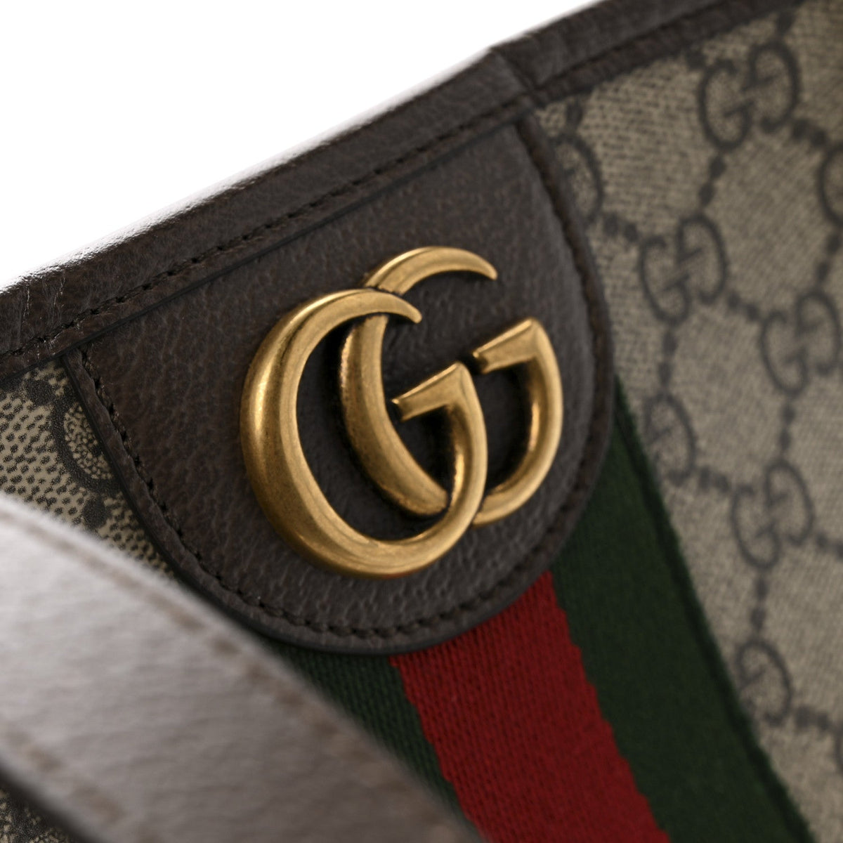 GG Supreme Monogram Medium Ophidia Tote Bag Brown wholesalehk.shop