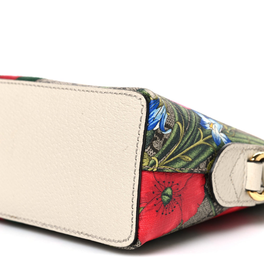 GG Supreme Monogram Flora Web GG Small Ophidia Dome Shoulder Bag White wholesalehk.shop