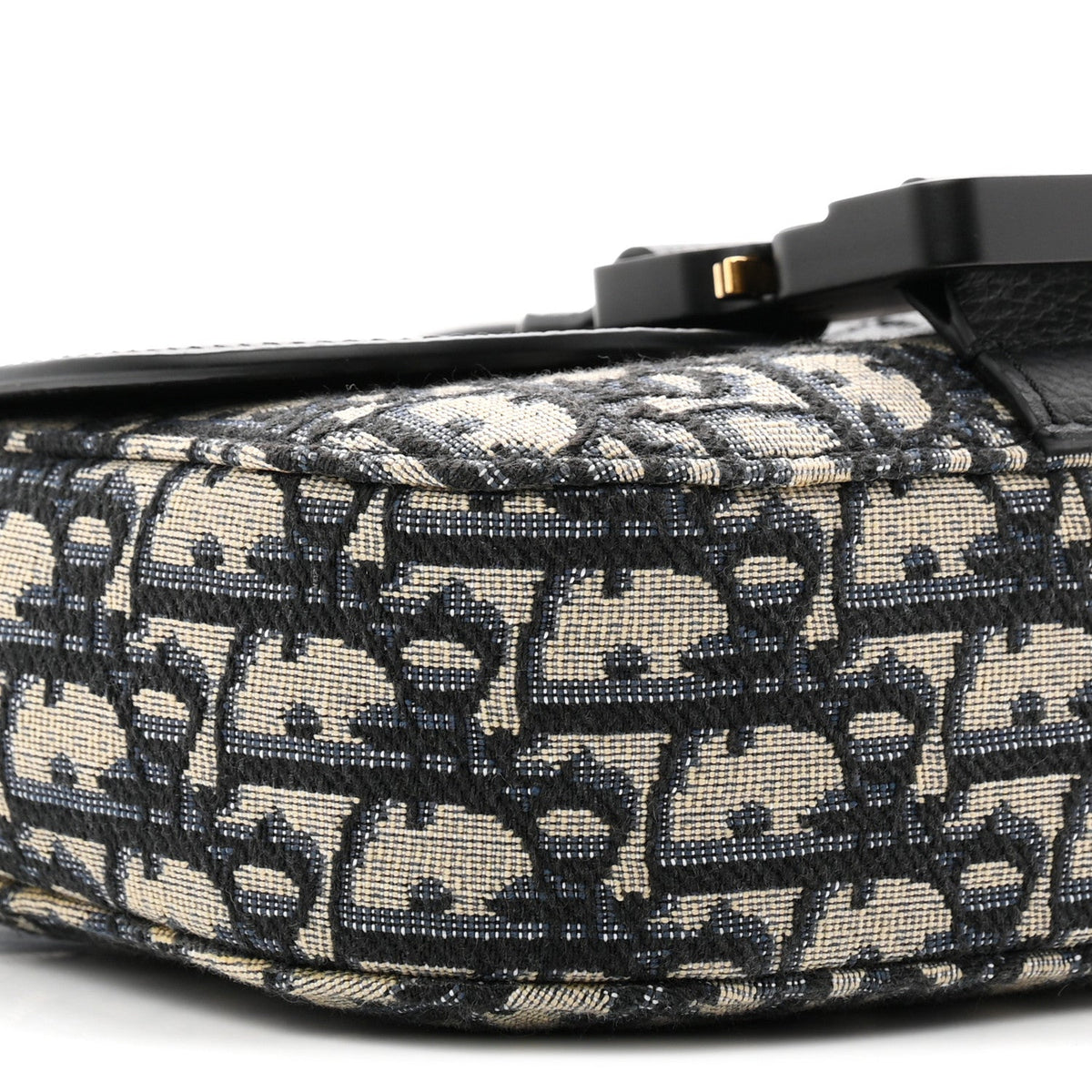 Grained Calfskin Oblique Mini Saddle Messenger Bag With Flap Beige Black wholesalehk.shop