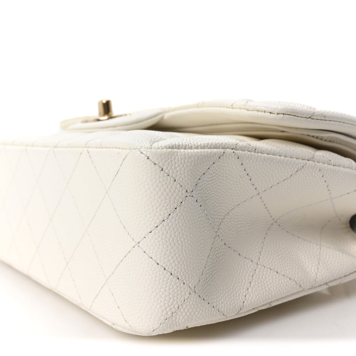 Caviar Quilted Small Double Flap White wholesalehk.shop