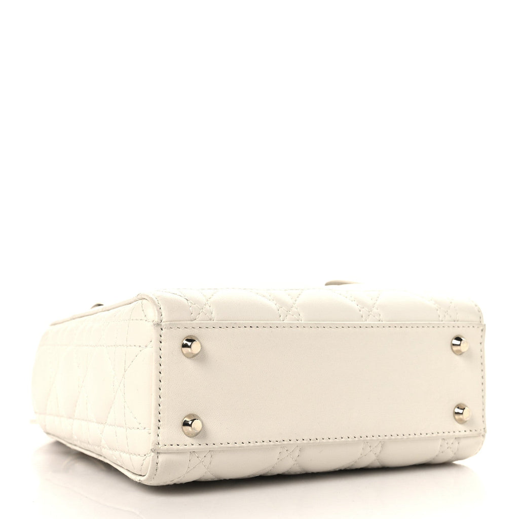 Lambskin Cannage Mini Lady Dior White wholesalehk.shop