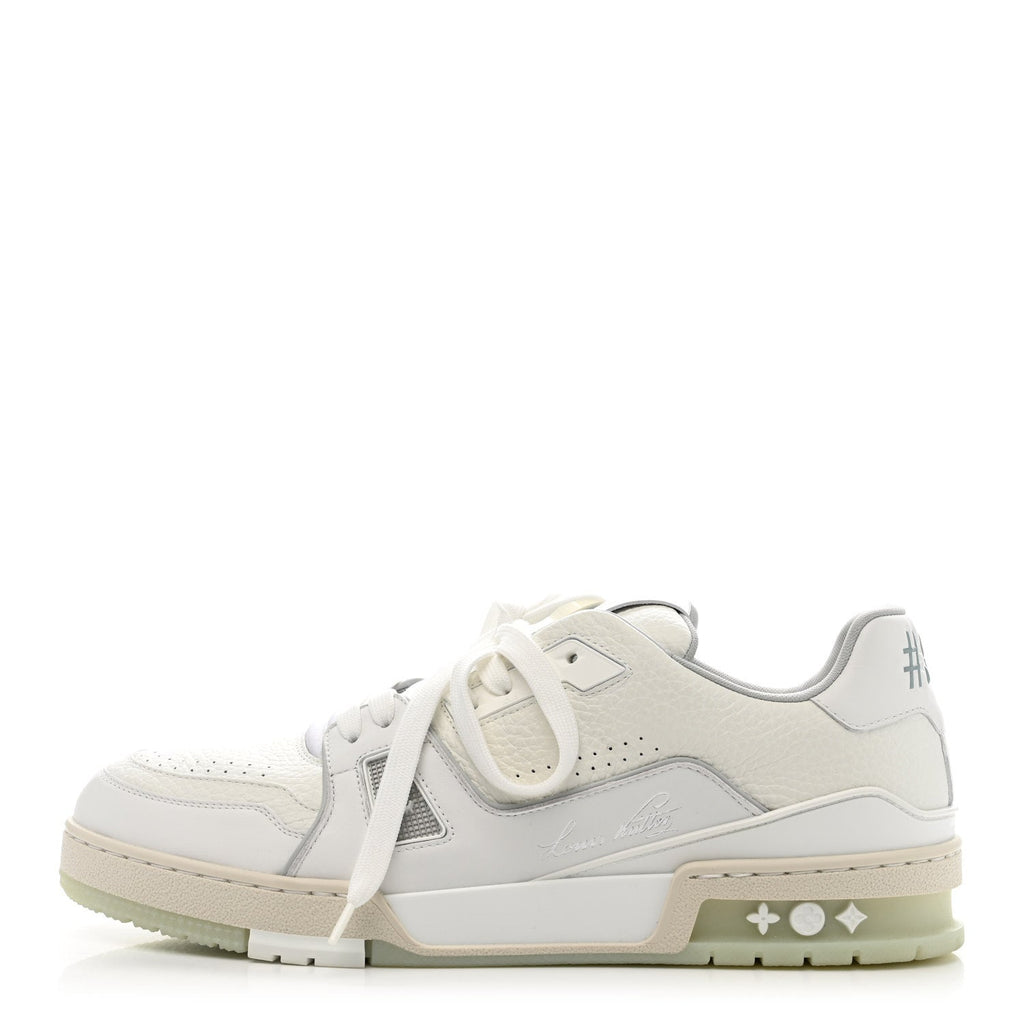Calfskin Mens LV Trainer Sneakers 9 White £¨ Direct shipment via from wholesalehk.shop