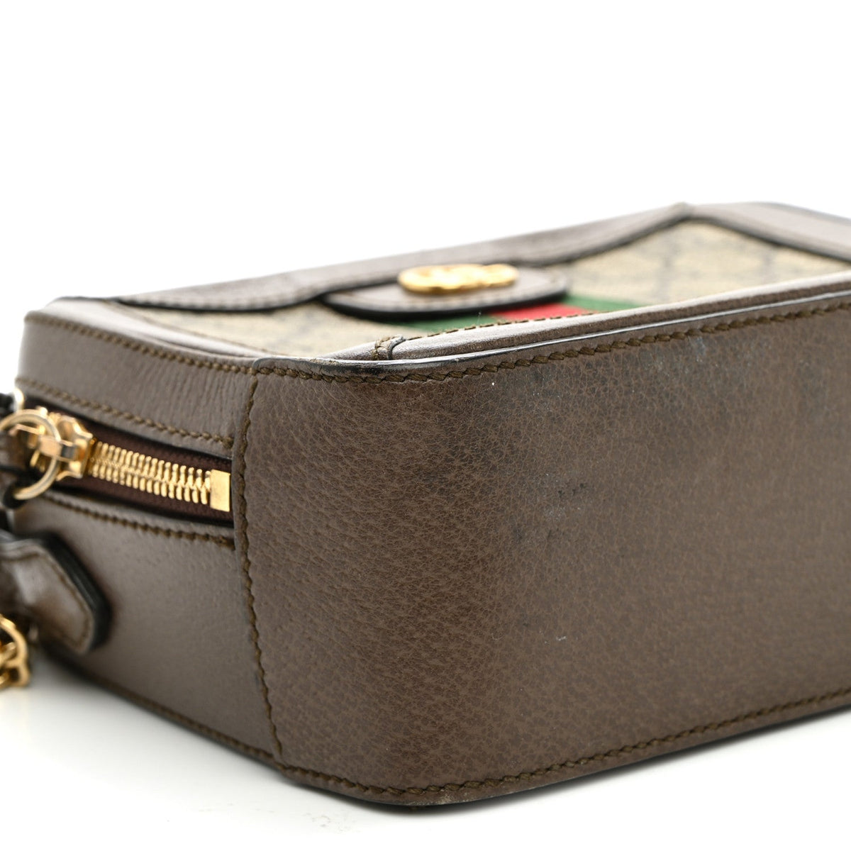 GG Supreme Monogram Mini Ophidia Top Handle Shoulder Bag Brown wholesalehk.shop
