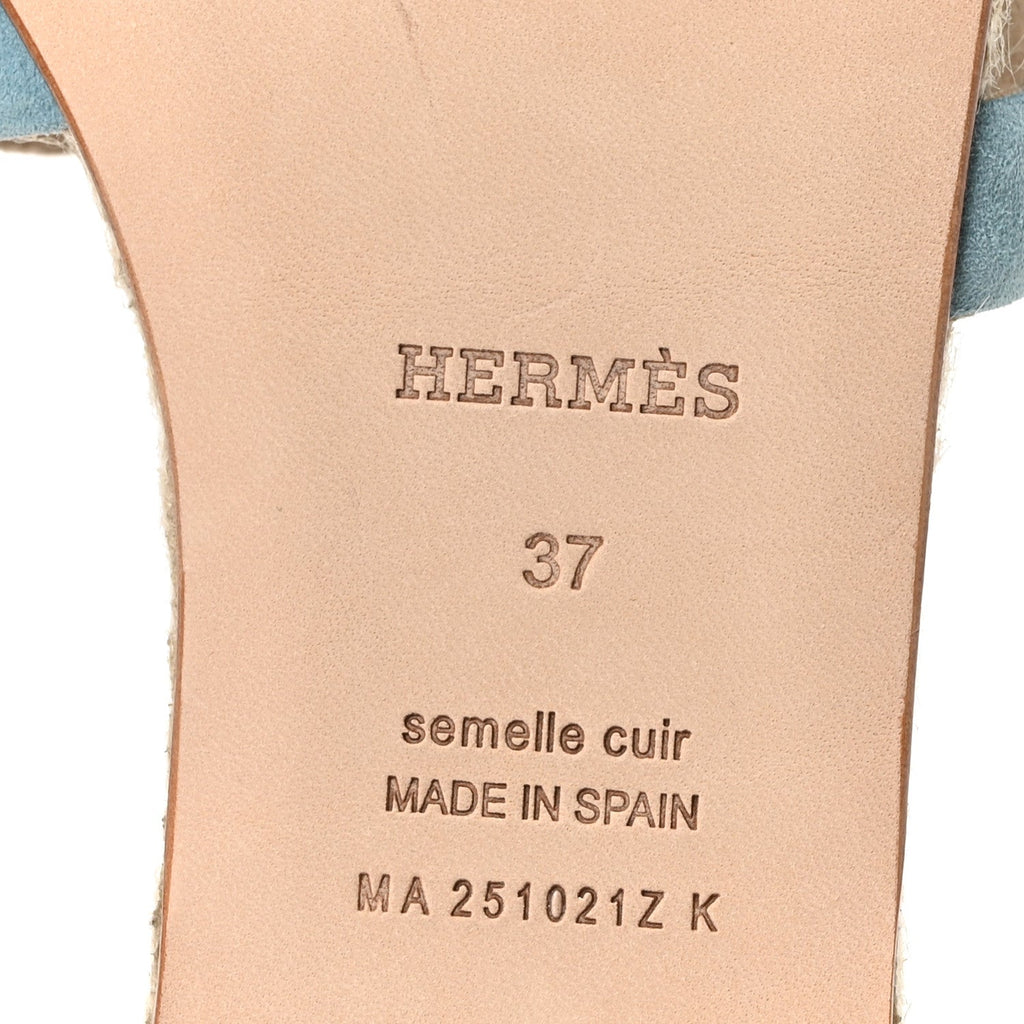 Suede Goatskin Famosa Espadrille Sandals 37 Bleu Citadin wholesalehk.shop