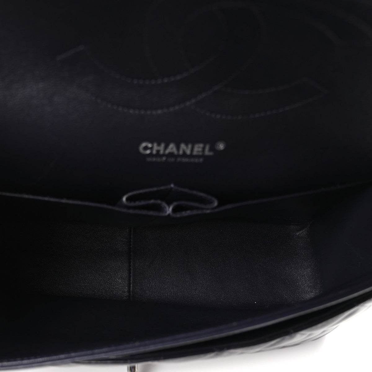 Lambskin Quilted Jumbo Double Flap Navy wholesalehk.shop