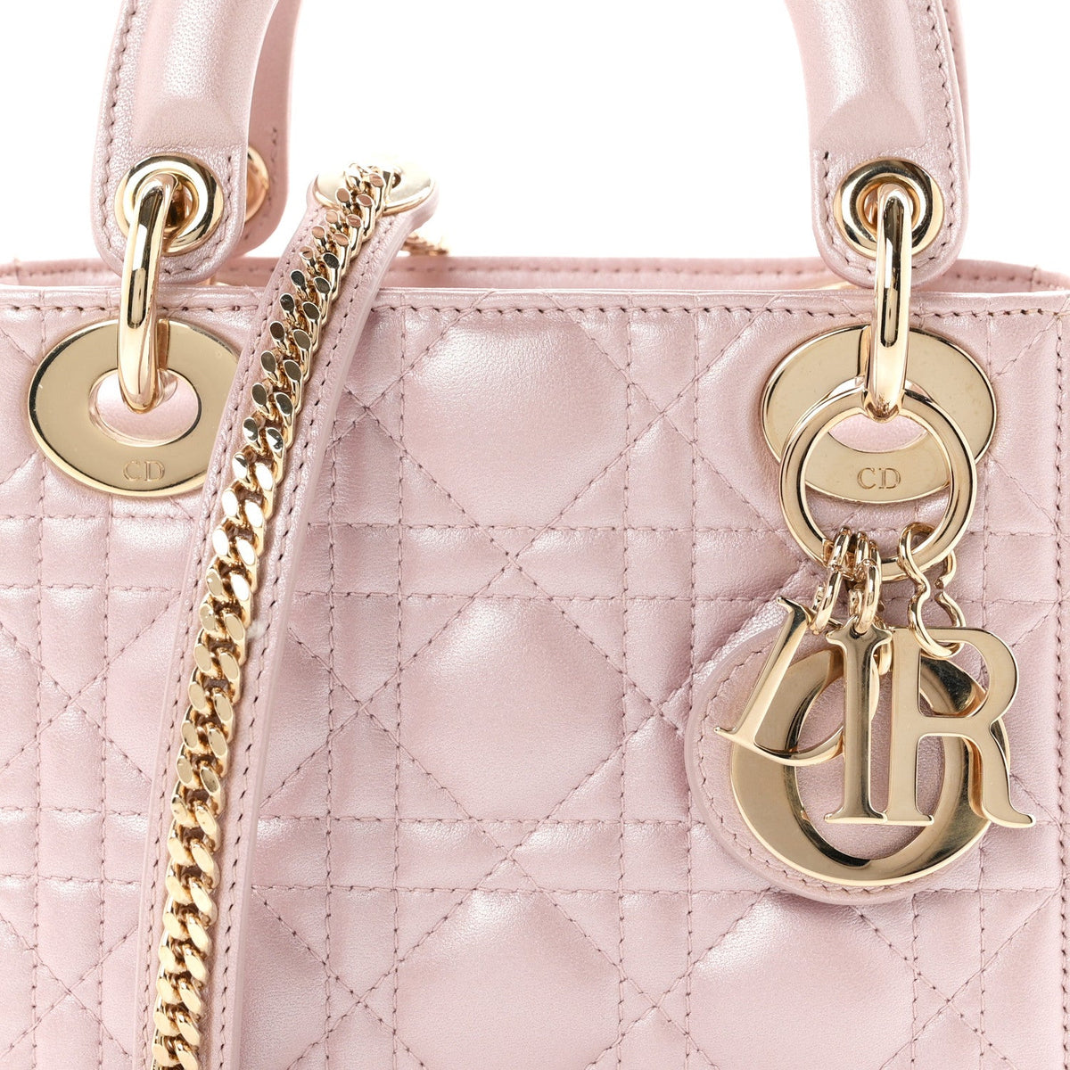 Metallic Lambskin Cannage Mini Lady Dior  Lotus wholesalehk.shop