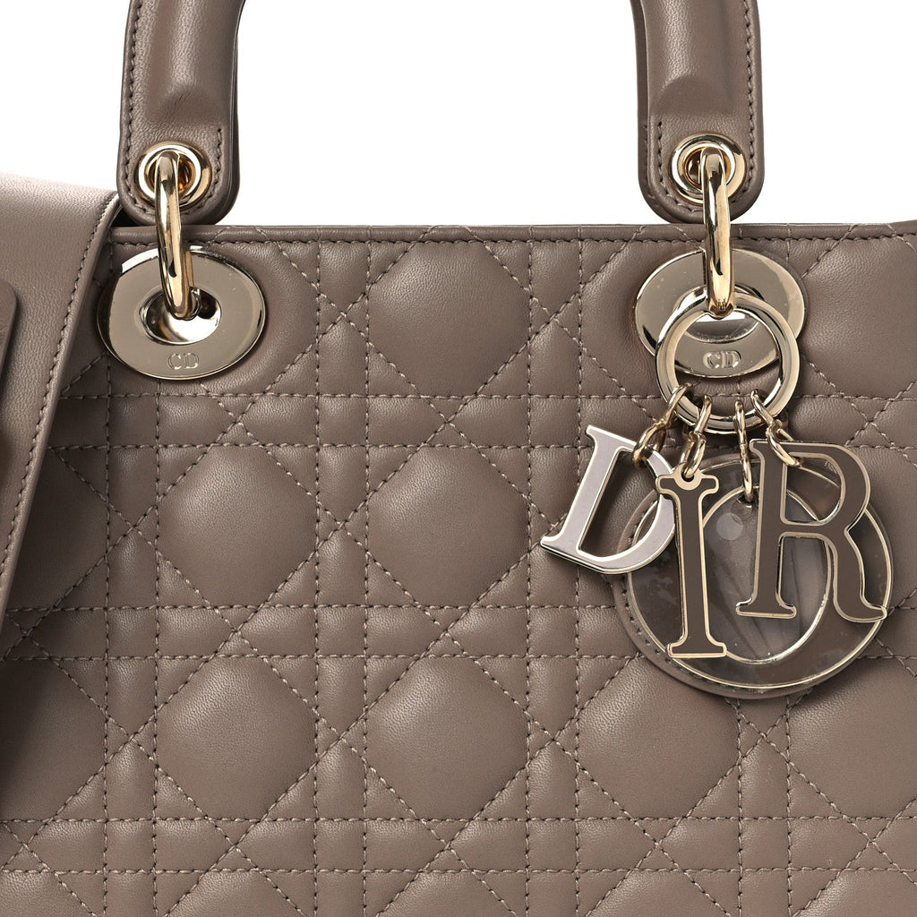 Lambskin Cannage Small My ABCDior Lady Dior Warm Taupe wholesalehk.shop