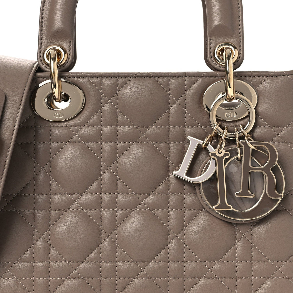 Lambskin Cannage Small My ABCDior Lady Dior Warm Taupe wholesalehk.shop