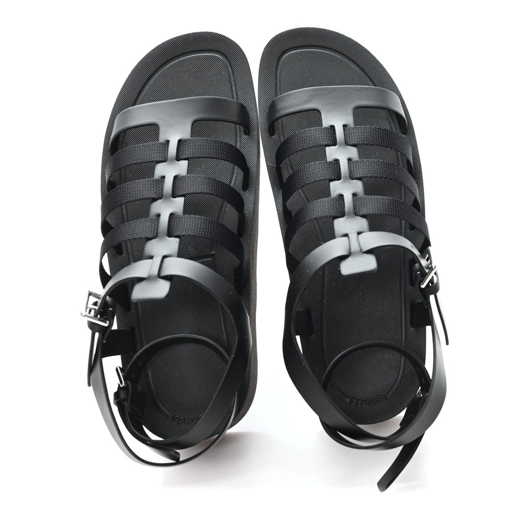 Calfskin Nylon Jupiter Sandals 40 Black wholesalehk.shop