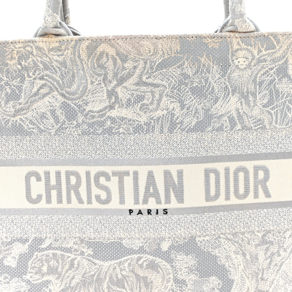 Canvas Embroidered Medium Dioriviera Toile De Jouy Reverse Book Tote Gray £¨ Direct shipment via from wholesalehk.shop